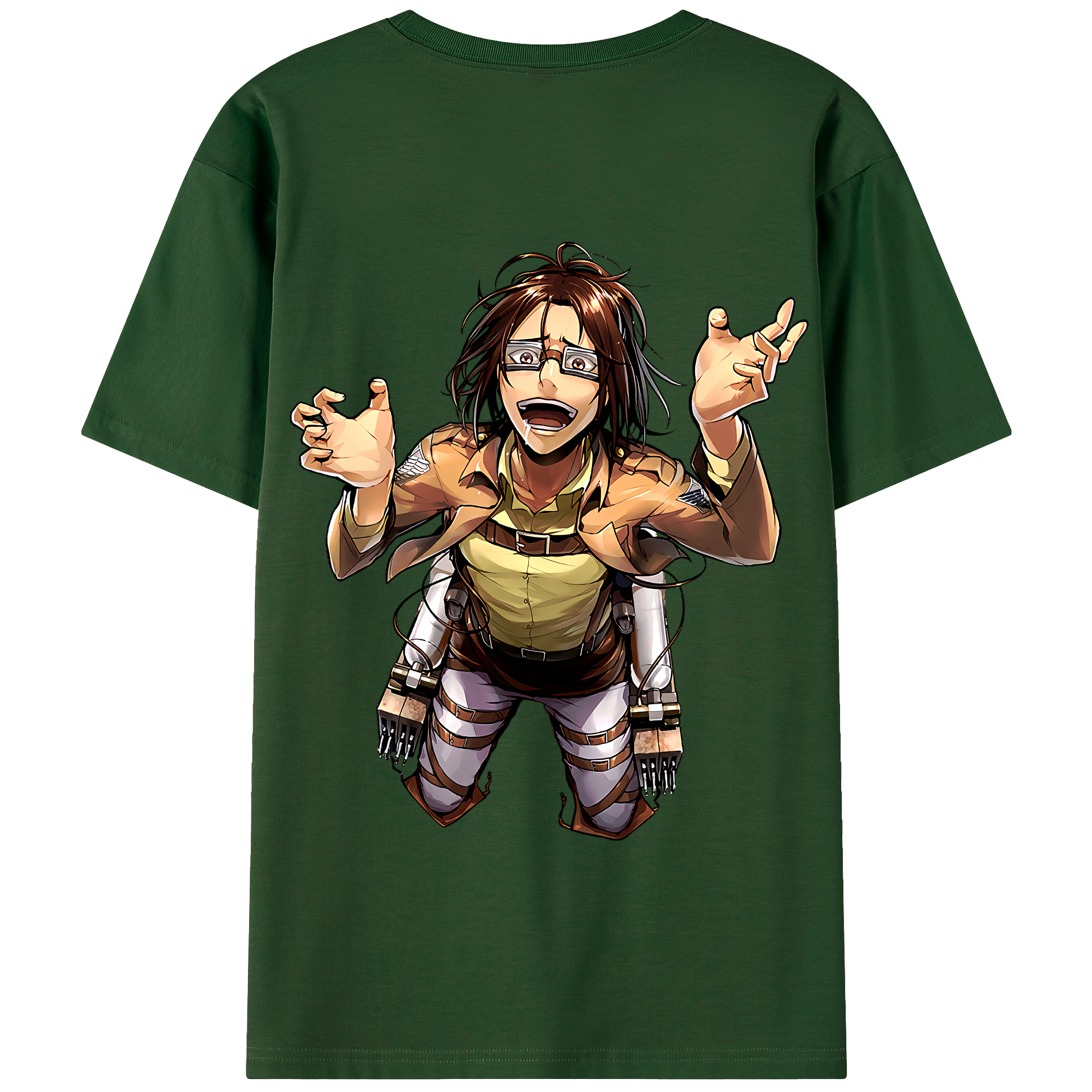 （画像用） 進撃の巨人 ハンジ·ゾエ Attack on Titan Hanji Zoe 綿100％半袖Tシャツ（背面プリント）